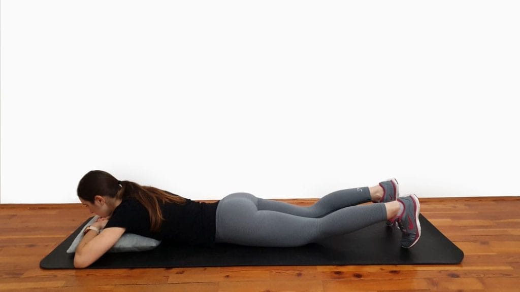 Ekstenzija kolka v ležečem položaju korak 1